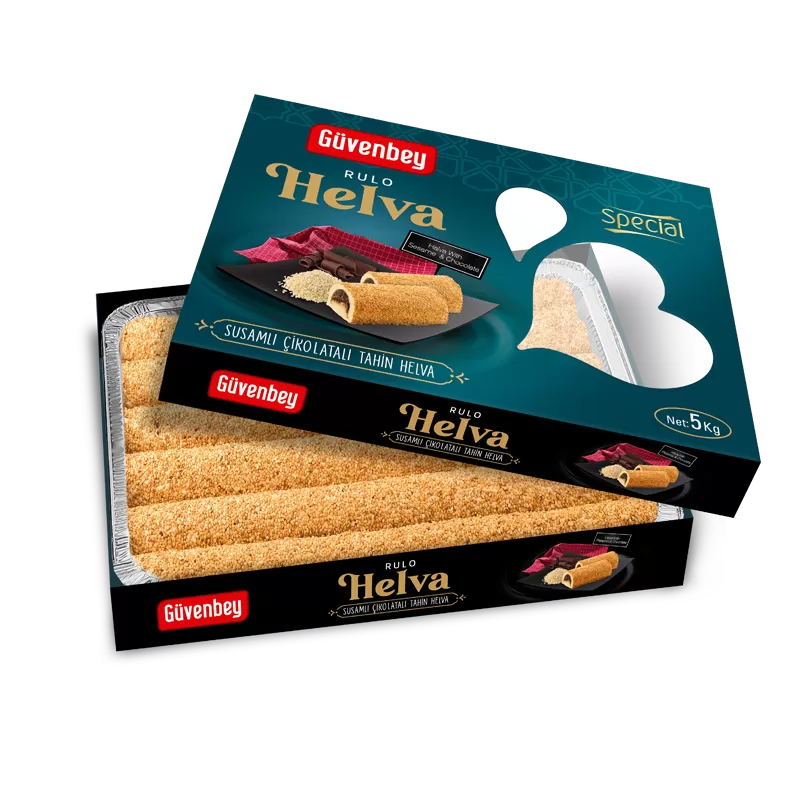 GUVENBEY Halva With Sesame & Chocolate Roll Display
